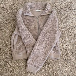 Light purple fuzzy zip up